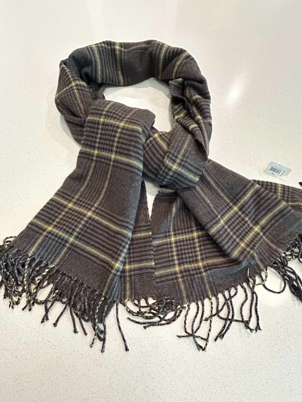 GAP Plaid Tartan Scarf – Brown Black Olive Gold – 100% Acrylic – NWT
